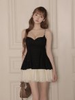ブラックxアイボリー　モデル：まみ　身長：161cm　着用サイズ：Sサイズ