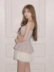ベージュxアイボリー　モデル：るり　身長：165cm　着用サイズ：Sサイズ