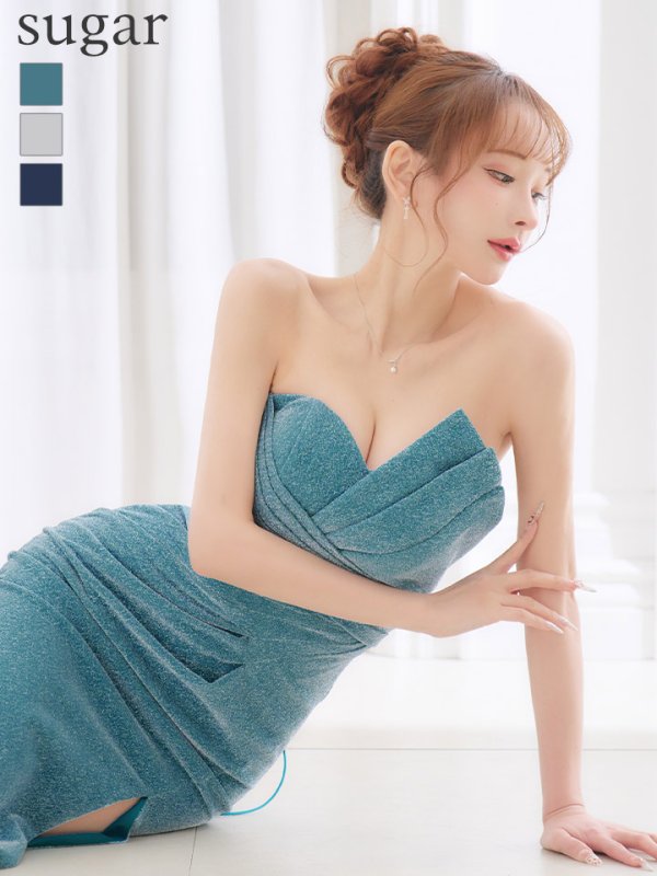 ティールグリーン モデル：真優川咲　身長：158cm　着用サイズ：Sサイズ