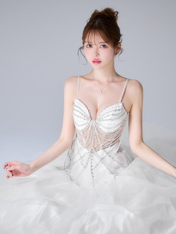 ホワイト　モデル：ゆめ　身長：160cm　着用サイズ：Sサイズ