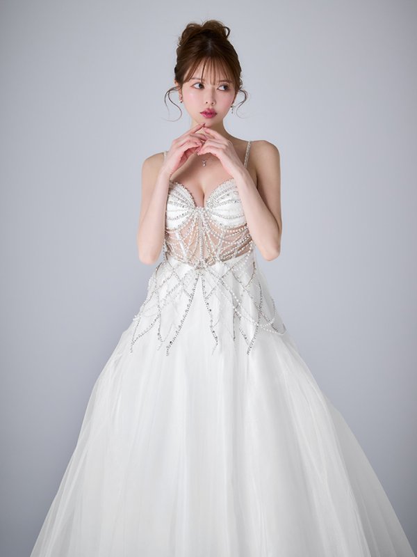 ホワイト　モデル：ゆめ　身長：160cm　着用サイズ：Sサイズ