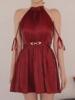 ワインレッド　モデル：はな　身長：159cm　着用サイズ：Sサイズ
