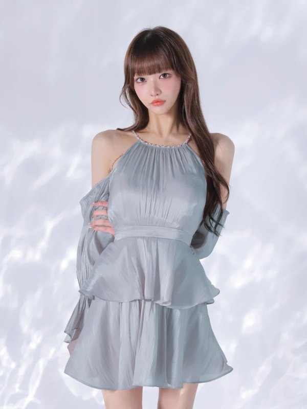ブルー　モデル：りり　身長：165cm　着用サイズ：Sサイズ