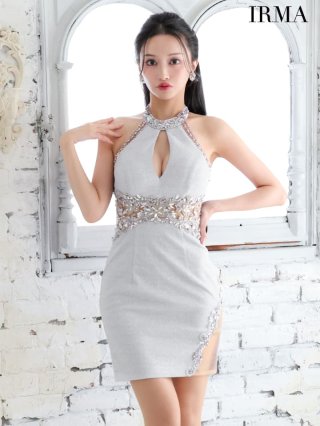 ミニドレス：カラー【シルバー】 - sugar