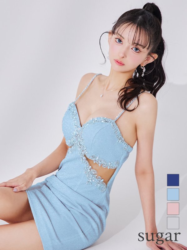 スカイブルー モデル：まおちゃる　身長：158cm　着用サイズ：Sサイズ