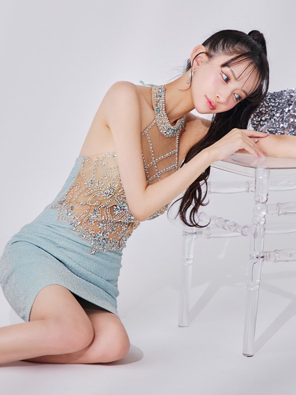 シルバーブルー モデル：まおちゃる　身長：158cm　着用サイズ：Sサイズ