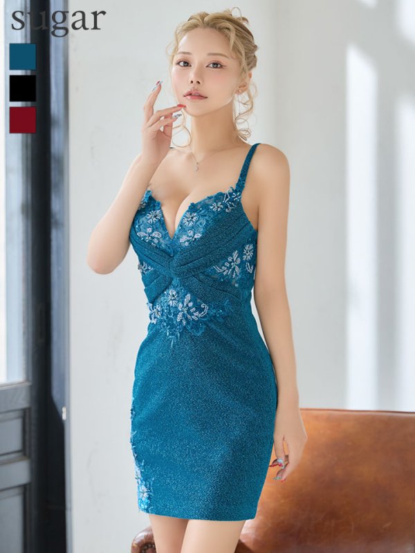 ブルーグリーン　モデル：如月れい　身長：156cm　着用サイズ：Sサイズ