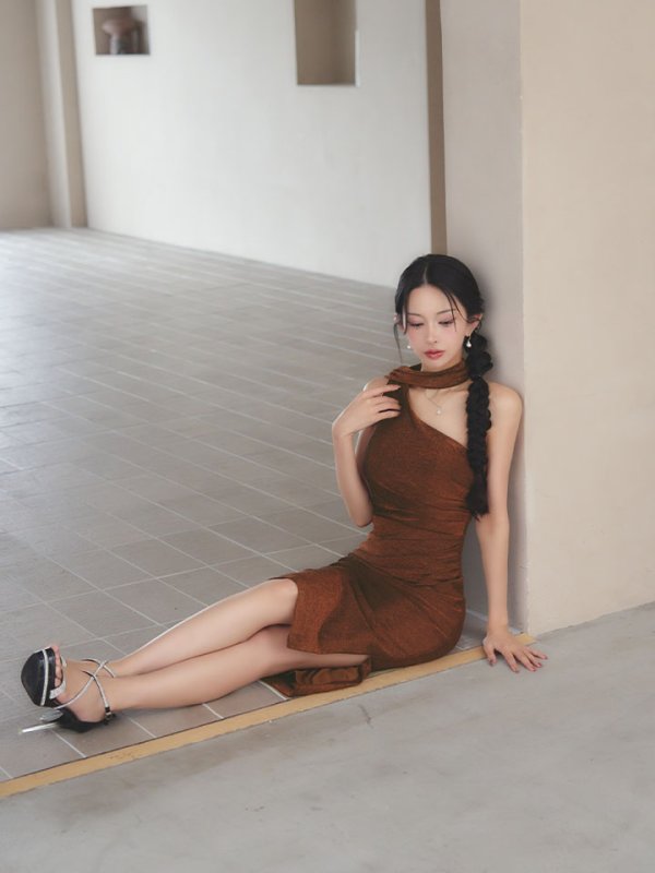 チョコブラウン モデル：まおちゃる　身長：158cm:Sサイズ