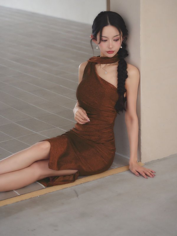 チョコブラウン モデル：まおちゃる　身長：158cm:Sサイズ