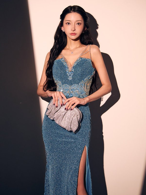 ペールブルー　モデル：まおちゃる　身長：158cm　着用サイズ：Mサイズ