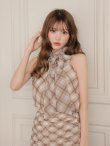 画像1: 【予約商品/9月中旬発送予定】XSサイズあり【ROBE de FLEURS/ローブドフルール】チェック柄/ シフォン/ サテン/ アメスリ/ フリル/ フレア/ セットアップ/ ミニドレス/ キャバドレス[OF08] (1)