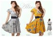 画像5: XLサイズあり【Alice/アリス】フラワープリント/ フレア/ ワンピース/ ミディアム丈/ミニドレス/ キャバドレス【HC03】 (5)