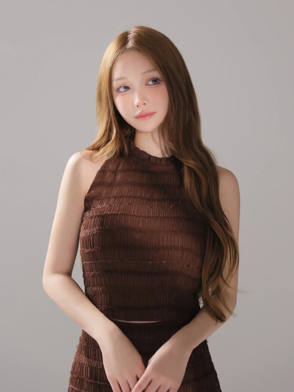 ブラウン　モデル：しおん　身長158cm　着用サイズ：Sサイズ
