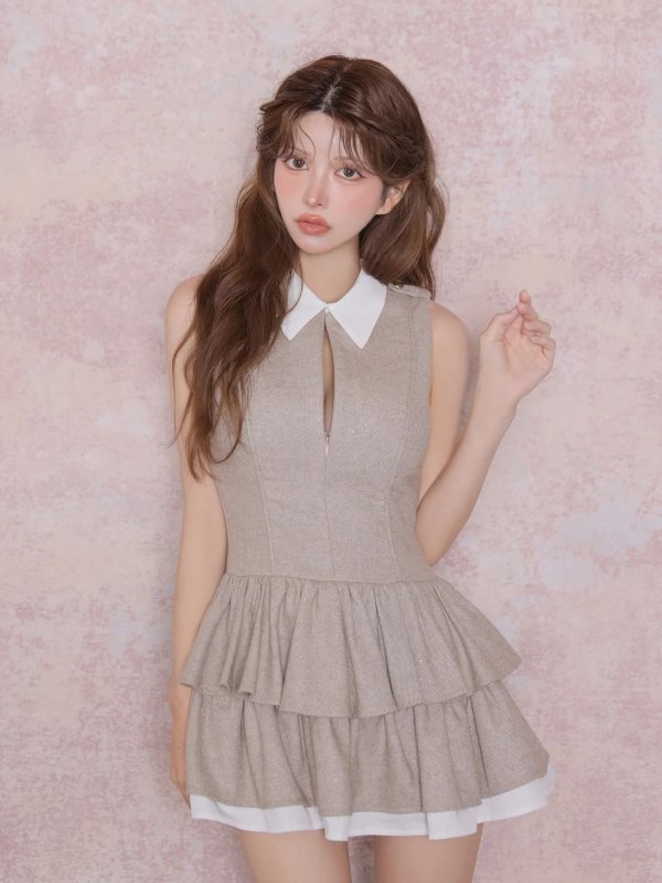 ベージュ　モデル：まりん　身長：164cm　着用サイズ：Sサイズ