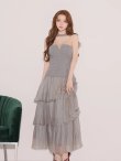 画像13: 【予約商品/10月下旬発送予定】【DEA./ディア】ベアトップ/ ラメニット/ バストジップ/ チョーカー/ チュール/ フリル/ アシンメトリー/ セットアップ/ ミディアムドレス/ キャバドレス long[OF08] (13)