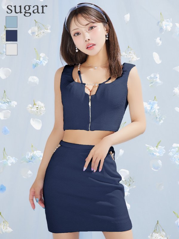 ネイビー モデル：如月れい　身長：156cm　着用サイズ：Sサイズ