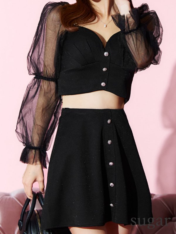 ブラック モデル:まりん 身長:164cm 着用サイズ:Sサイズ