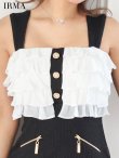 ホワイトxブラック モデル：如月れい　身長：156cm　着用サイズ：Sサイズ