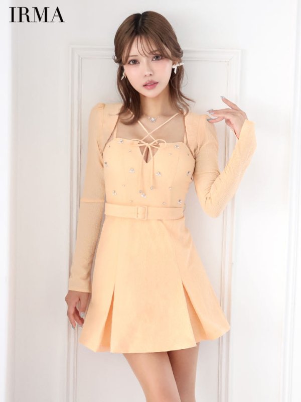 オレンジ モデル：如月れい　身長：156cm　着用サイズ：Sサイズ