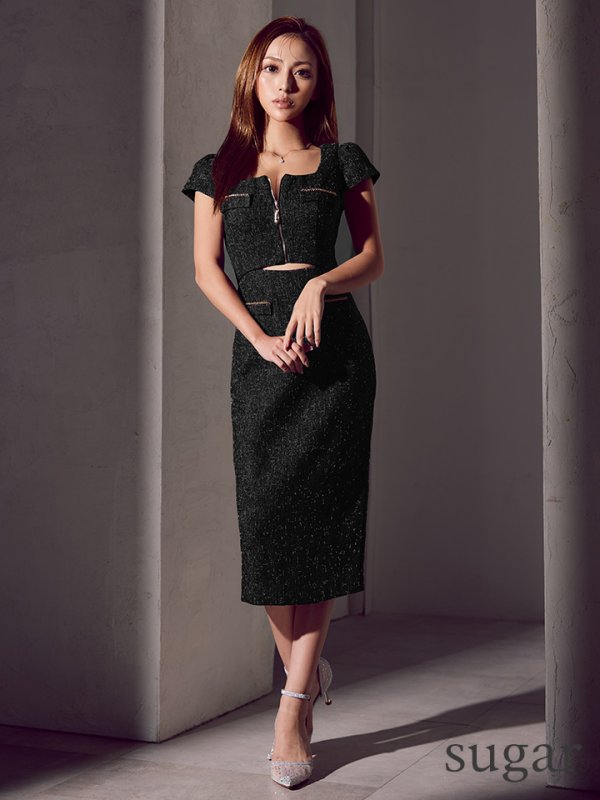 ブラック モデル：カレン　身長：153cm 着用サイズ：7号(Sサイズ)