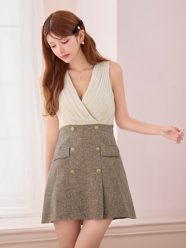 ベージュxモカ モデル：まりん　身長：164cm　着用サイズ：Sサイズ