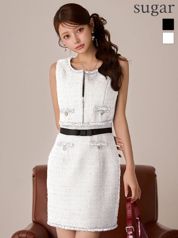 ホワイト　モデル：ももか　身長：156cm　着用サイズ：Sサイズ