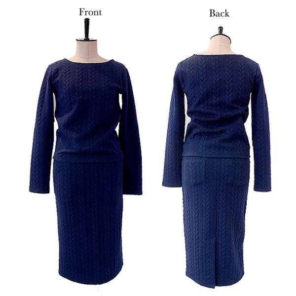 画像7: 【小物SALE】SALE！【ルームウェア】ヘリンボーンキルティングセットアップ（ロングスカート）・3サイズ[HC02] (7)