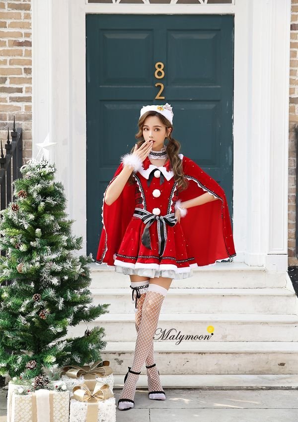 画像7: 【即日発送】【クリスマスコスプレ7点セット】【Malymoon/マリームーン】マントサンタクロース【フリーサイズ/1カラー】[YMT] (7)