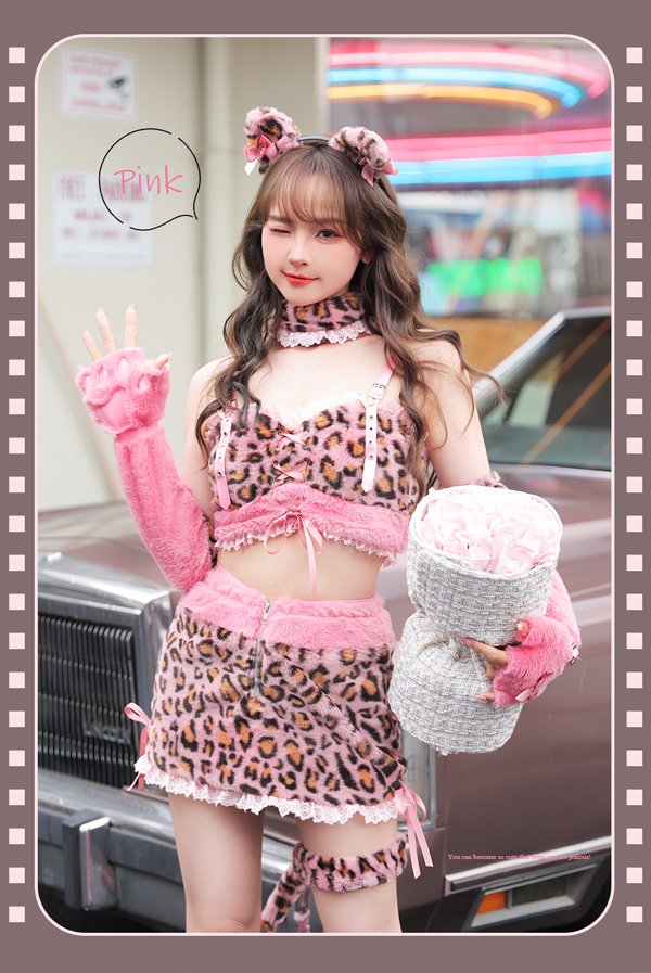 画像6: 【即日発送】ふわもこレオパード【マリームーン】【ハロウィンコスプレ8点セット】【フリーサイズ/3カラー】[HC03] (6)