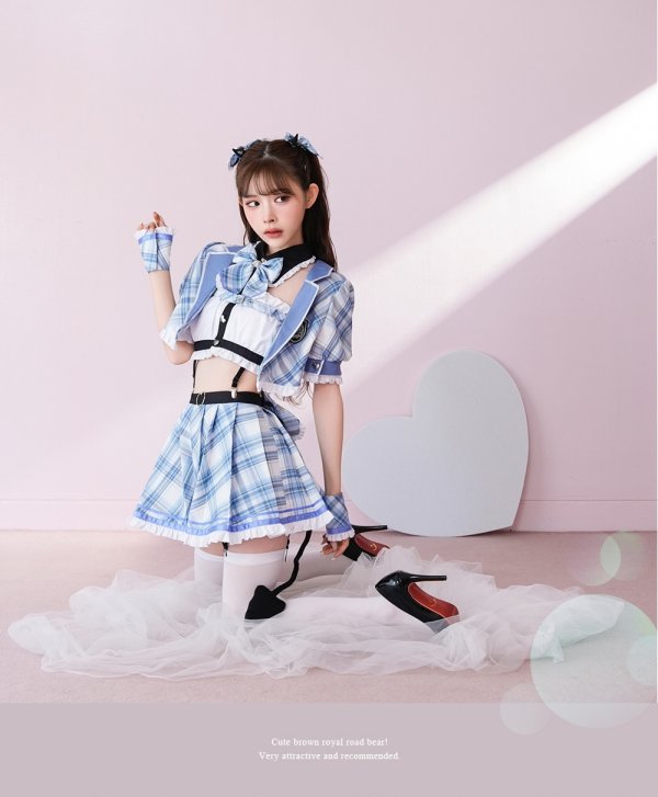 画像8: 【即日発送】チェックデビル制服コスチューム【マリームーン】【ハロウィンコスプレ10点セット】【フリーサイズ/2カラー】[HC03] (8)