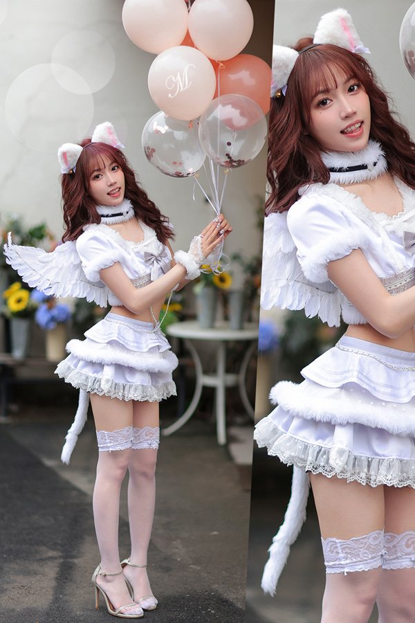 画像5: 【即日発送】猫耳天使【マリームーン】【ハロウィンコスプレ8点セット】【フリーサイズ/1カラー】[HC03] (5)