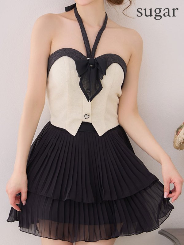 ホワイト×ブラック　モデル：ゆめ　身長：160cm　着用サイズ：Sサイズ