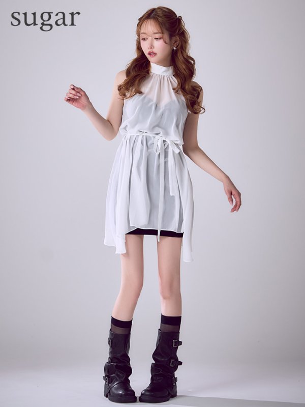 ホワイト　モデル：ゆめ　身長：160cm　着用サイズ：Sサイズ