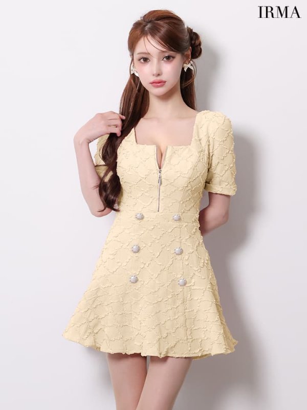 クリームイエロー モデル：ももか　身長：156cm　着用サイズ：XSサイズ