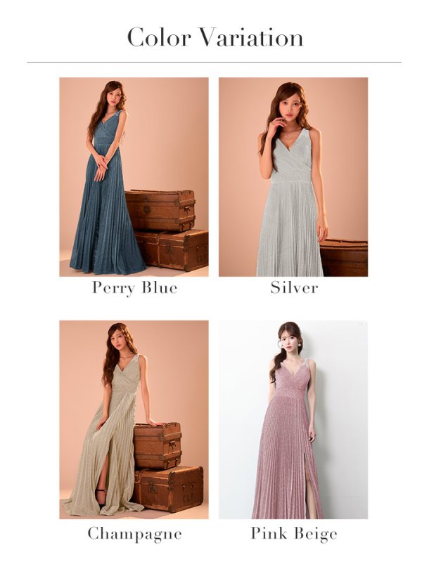 画像20: 【IRMA/イルマ】プリーツ/ ストレッチ/ ラメニット/ ノースリーブ/ スリット/ フレア/ ロングドレス/ キャバドレス long[OF2A] (20)