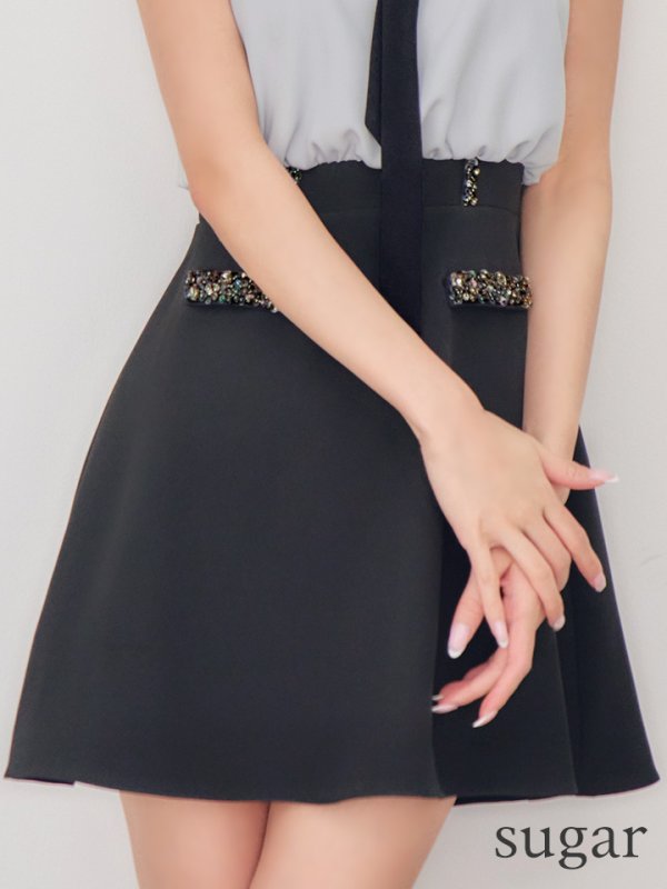 ライトグレーxブラック　モデル：るりぴ　身長：165cm　着用サイズ：Sサイズ