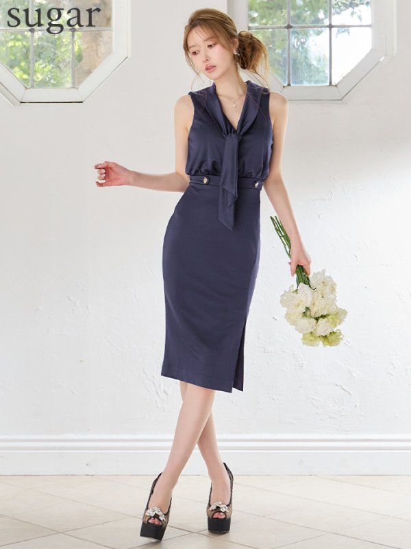 アッシュネイビー　　モデル：ゆめ　身長：160cm　着用サイズ：Sサイズ