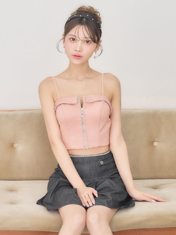 ピンクxグレー　モデル：るりぴ　身長：165cm　着用サイズ：Sサイズ