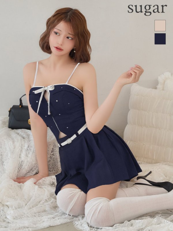 パープルネイビー　モデル：れみれみ　身長：163cm　着用サイズ：Sサイズ