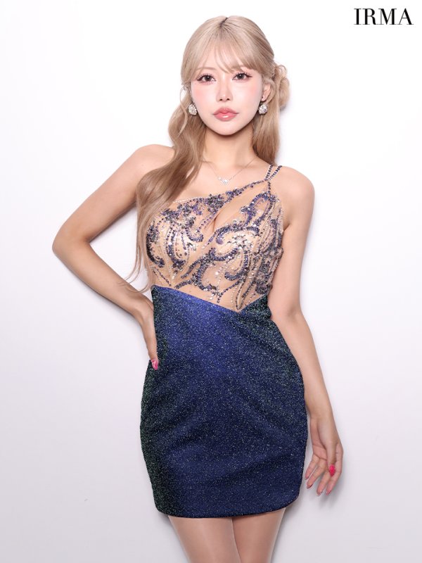 ダークブルー　モデル：如月れい　身長：156cm　着用サイズ：Sサイズ