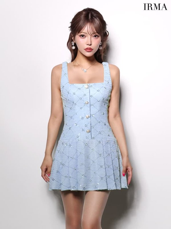 ブルー　モデル：如月れい　身長：156cm　着用サイズ：Sサイズ