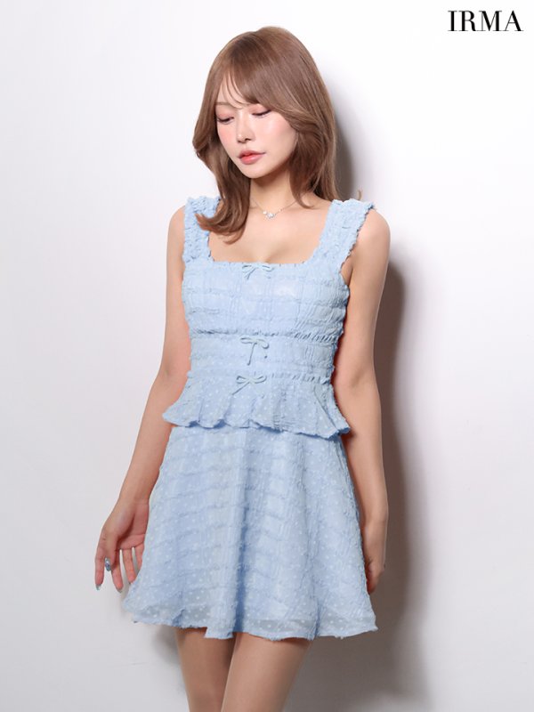 ブルー　モデル：如月れい　身長：156cm　着用サイズ：Sサイズ