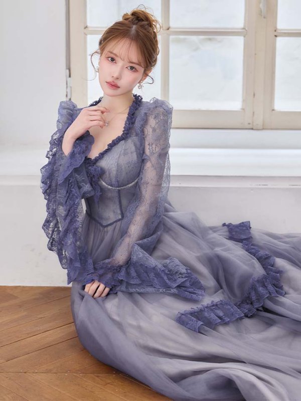 サルヴィアブルー　モデル：ゆめ　身長：160cm　着用サイズ：Sサイズ