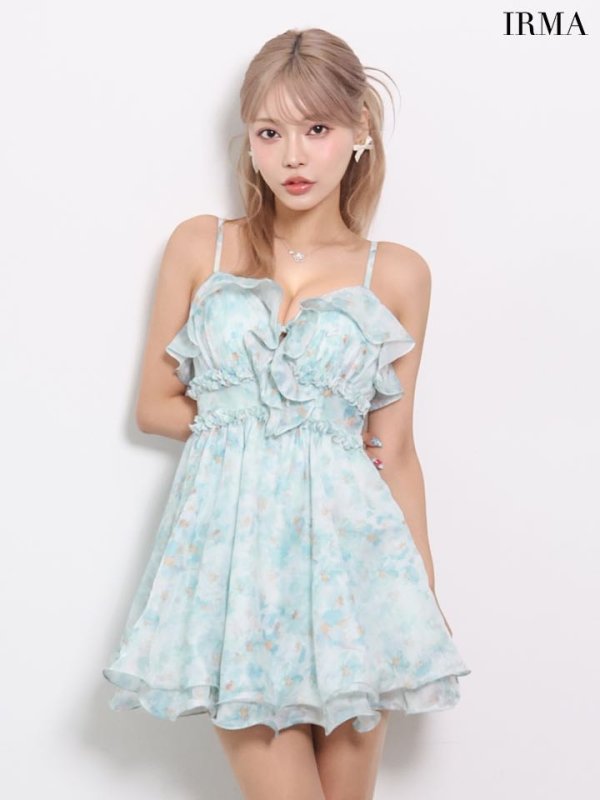 ブルー　モデル：如月れい　身長：156cm　着用サイズ：Sサイズ