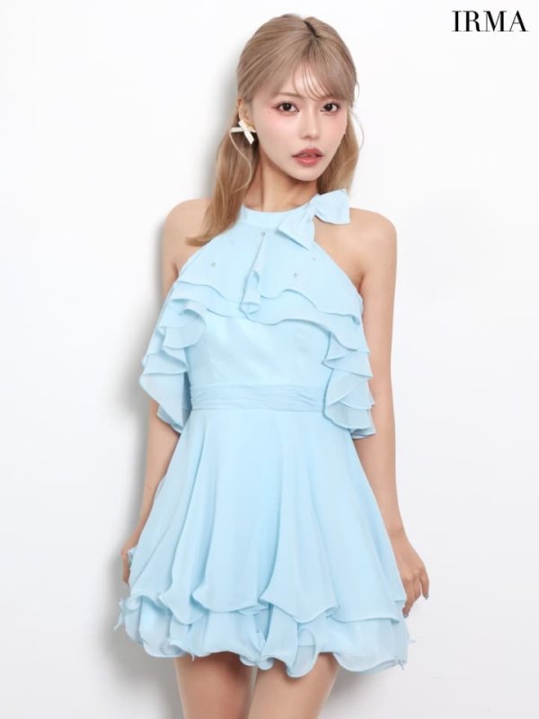ブルー　モデル：如月れい　身長：156cm　着用サイズ：Sサイズ