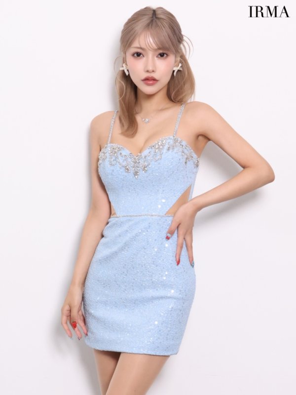 ブルー　モデル：如月れい　身長：156cm　着用サイズ：Sサイズ