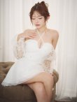 ホワイト　モデル：りな　身長：160cm　着用サイズ：Sサイズ