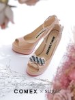 画像14: sugarコラボ商品【COMEX】2color/ 14cmヒール/ ビジューバックル/ アンクルストラップ付き/ オープントゥパンプス[OF02] (14)