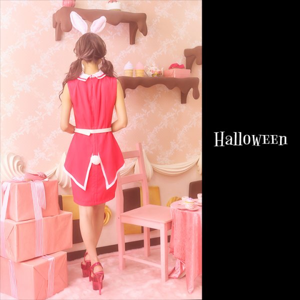 画像4: 【SALE!!】【即日発送】ピンクドールバニーコスプレ【ハロウィン5点セット】【S-XLサイズ/1カラー】[HC03] (4)