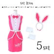 画像10: 【値下げ！】【即日発送】ピンクドールバニーコスプレ【ハロウィン5点セット】【S-XLサイズ/1カラー】[YMT] (10)